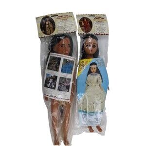 Vintage Fibre Craft 15" Indian Princess Doll #3202 with Chef Doll #3211
